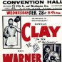 RARE CASSIUS CLAY DON WARNER WORLD HEAVYWEIGHT BOXING FIGHT COLOR POSTER PHOTO
