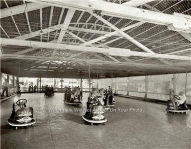State County Fair Vintage Kids Bumper Cars Rides Amusement Park Carnival Photo