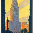 PHOTO TRAINS RAILROAD TRAVEL POSTER UNION TERMINAL CLEVELAND OHIO NEW YORK CITY