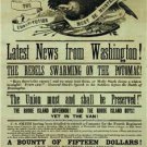 CIVIL WAR UNION RECRUITING POSTER PHOTO BATTLE BETWEEN THE STATES NORTH SOUTH