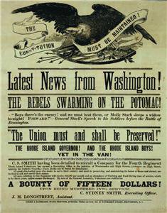 CIVIL WAR UNION RECRUITING POSTER PHOTO BATTLE BETWEEN THE STATES NORTH SOUTH