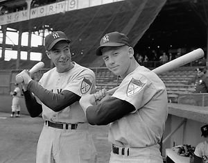 MICKEY MANTLE JOE DIMAGGIO PHOTO NEW YORK YANKEES BASEBALL GREATS HALL OF FAME