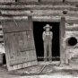 Tobacco Curing Barn North Carolina Young Farm Boy Straw Hat Bare Foot Bibs Photo