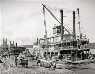 PADDLE WHEEL STEAMBOAT STEAMSHIPS RIVER BOAT LOUISIANA MISSISSIPPI RIVER PHOTO