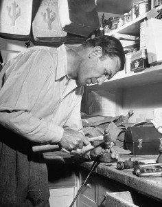 Ben Hogan working on his golf clubs photo workshop Cool