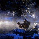 Duck Hunter Labrador Retriever Dog Snowly Scene Water Photo Shotgun Game Birds