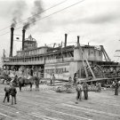 AMERICANA PADDLE WHEEL STEAMBOAT STEAMSHIPS ALABAMA RIVER BOAT RIVER PHOTO 1906
