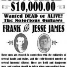 JESSE AND FRANK JAMES WANTED POSTER PHOTO BANK ROBBERS TRAIN HOLDUPS CIVIL WAR