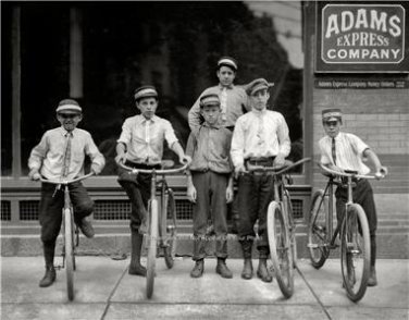Vintage Old Time Postal Messengers Telegraph Boys 1911 Norfolk Virginia Photo