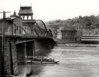 BEAUTIFUL WALL ART MOUNT WASHINGTON PITTSBURGH PENNSYLVANIA PHOTO 1908 WOOD BOAT