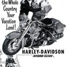 HARLEY DAVIDSON HYDRA GLIDE AD PHOTO AMERICA MADE VINTAGE MOTORCYCLES VACATION