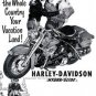 HARLEY DAVIDSON HYDRA GLIDE AD PHOTO AMERICA MADE VINTAGE MOTORCYCLES VACATION