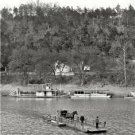 EARLY AMERICANA KENTUCKY FERRY BOAT PHOTO 1900 STEAMBOAT RIVER HORSE & CARRIAGE