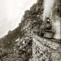 Mountain Cliff Mexican Train Steam Locomotive Engine Railroad Wall Art Photo