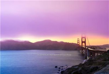 BEAUTIFUL PHOTO SUNSET VIEW GOLDEN GATE BRIDGE SAN FRANCISCO BAY CALIFORNIA