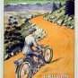 FRENCH TRANSPORTATION MOTO "ULTIMA" LYON COLOR POSTER PHOTO 12 X 19 CIRCA :1906