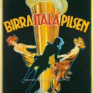 1920 BIRRA PILSEN ITALIAN BEER AD VINTAGE ARTWORK COLOR POSTER PHOTO 13 X 19