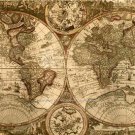 VINTAGE LOOKING OLD WORLD MAP POSTER PHOTO PERFECT WALL ART PICTURES SEPIA TONE