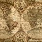 VINTAGE LOOKING OLD WORLD MAP POSTER PHOTO PERFECT WALL ART PICTURES SEPIA TONE