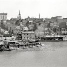 THE MISSISSIPPI RIVER FRONT WITH PADDLE WHEEL STEAMBOATS 1904 PHOTO VINTAGE LOOK