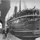 VINTAGE WOODEN FERRY BOAT PHOTO 1900 MICHIGAN EAST SAGINAW GREAT LAKES