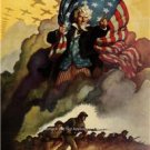 AMERICAN WWII WAR BONDS POSTER FEATURING UNCLE SAM AND OLD GLORY PHOTO