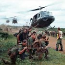 Vietnam War Cambodia Laos Huey Helicopters Army G.I. Soldiers M16 Color Photo