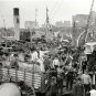 NOSTALGIC EARLY AMERICANA SHIP AND DOCK WORKERS HORSE WAGONS PHOTO NEW YORK 1906