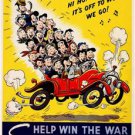 VINTAGE 1940S POSTER PHOTO WORLD WAR TWO UNITED STATES OF AMERICAN GAS FUEL