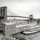 Rare Brooklyn Bridge East River 1905 Photo Manhattan New York City River Boats