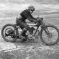 VINTAGE NOSTAGLIC LOOKING NORTON BRITISH MOTORCYCLE RACER BLACK & WHITE PHOTO