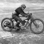 VINTAGE NOSTAGLIC LOOKING NORTON BRITISH MOTORCYCLE RACER BLACK & WHITE PHOTO