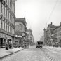 TOLEDO OHIO SUMMIT STREET PHOTO 1909 NOSTALGIC ANTIQUE AUTOMOBILES COBBLE STONE