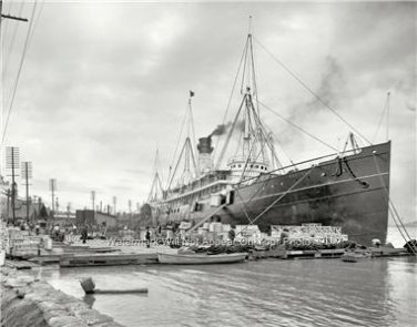 VINTAGE PASSENGER STEAMSHIP THE SS PROTEUS DOCKS IN NEW ORLEANS PHOTO 1903