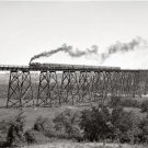 Chicago And Northwestern Railroad Train Steam Coal Locomotive Iowa Bridge Photo