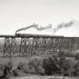 Chicago And Northwestern Railroad Train Steam Coal Locomotive Iowa Bridge Photo