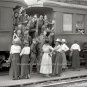 VINTAGE LOOKING U.S. SOLDIERS WORLD WAR ONE 1919 PHOTO WASHINGTON D C TRAIN CARS