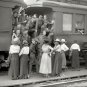 VINTAGE LOOKING U.S. SOLDIERS WORLD WAR ONE 1919 PHOTO WASHINGTON D C TRAIN CARS