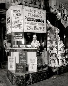 Vintage Lunch Counter Doughnuts Five Dime 25 Cent Store Coca Cola Fountain Photo