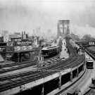 NEW YORK CITY PHOTO 1903 BROOKLYN BRIDGE TERMINAL  BIG APPLE STREET CARS TRAINS