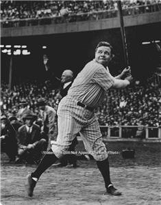 Babe Ruth At Bat Major League Baseball Yankees Legend Photo The Great Bambino