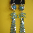 =NEW= Fashion Earrings For Ladies: Blue tone metal/beads