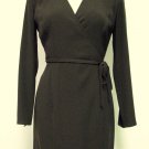 Ann Taylor Petites Wrap Dress 2p Brown Polyblend Career Dress