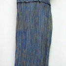 April Cornell Dress Sz M Turquoise Blue Yellow Striped Plaid Tank Dress