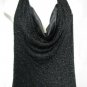 Laundry by Shelli Segal Black Beaded Drapped Halter MINI Dress Sz L