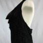 Laundry by Shelli Segal Black Beaded Drapped Halter MINI Dress Sz L