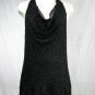 Laundry by Shelli Segal Black Beaded Drapped Halter MINI Dress Sz L