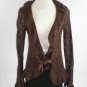 Next Era Couture Deep Brown Lightweight Lace Mohair Blend Retro Cardigan Sz M