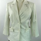 White House Black Market Jacket Winter Ivory Damask Tailored Pearl Button sz 10