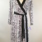Tahari Sz Small Black and White Geometric Print Kate Wrap Dress